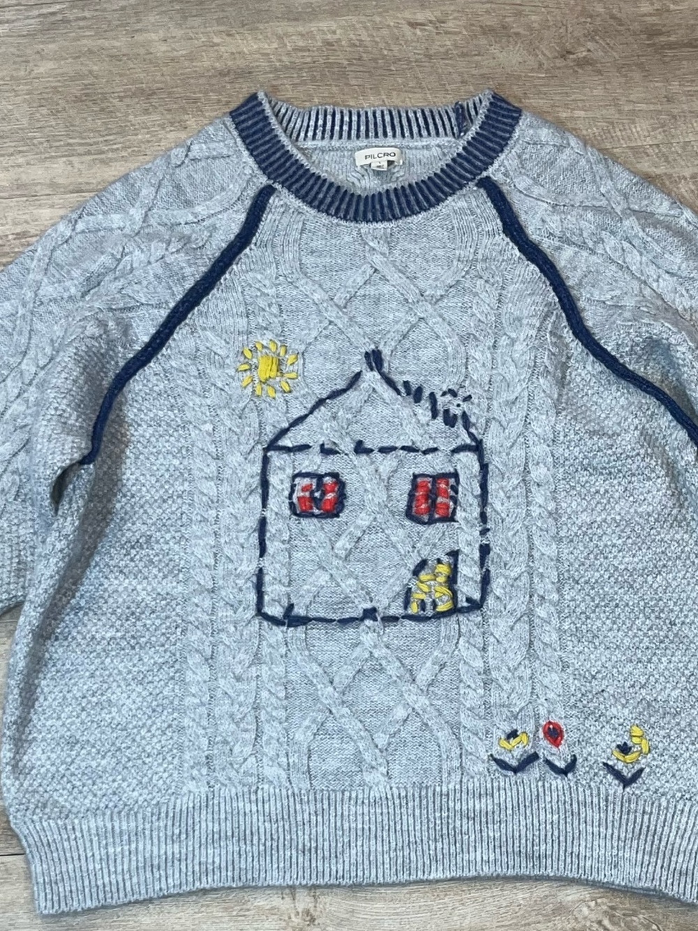 Anthropologie Pilcro Women’s Embroidered Cable Knit Sweater Size Large - Picture 5 of 9